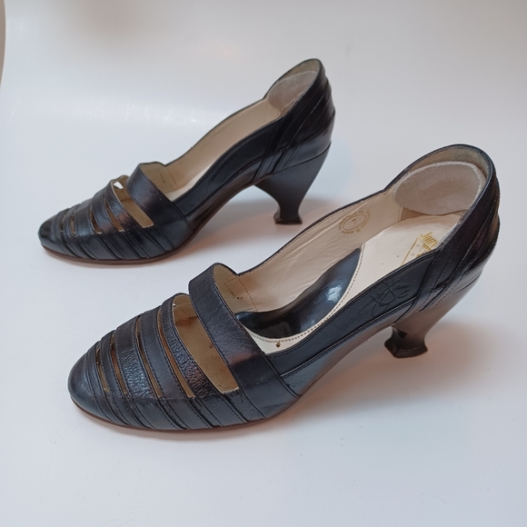 John Fluevog Heels Black Leather Pumps Blind Faith Womens size 7 - Picture 7 of 16